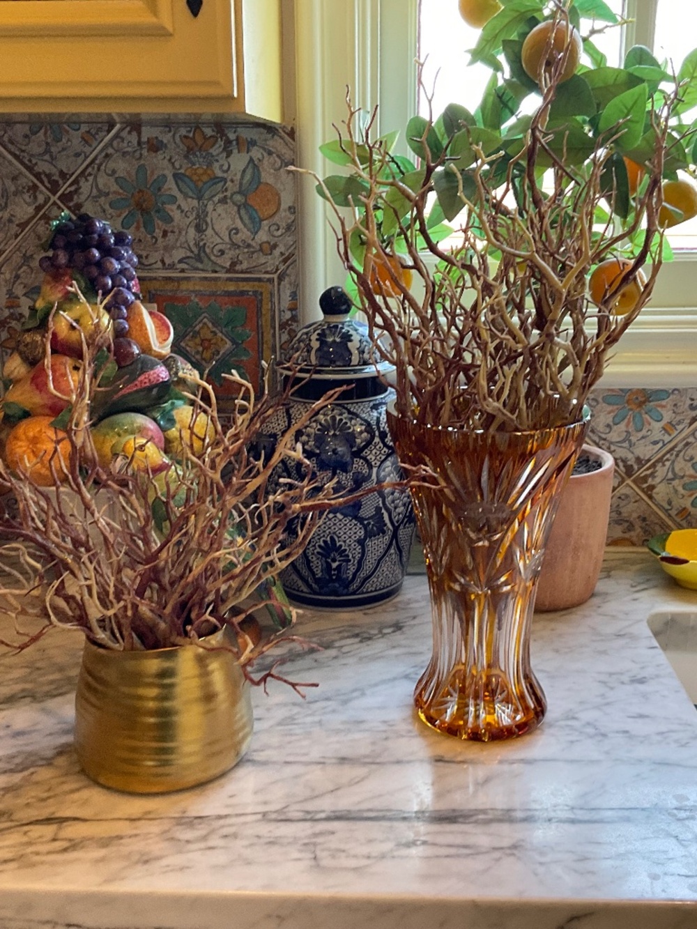 Plastic faux branches, vases NOT included, great for Lenten decor 19 stems